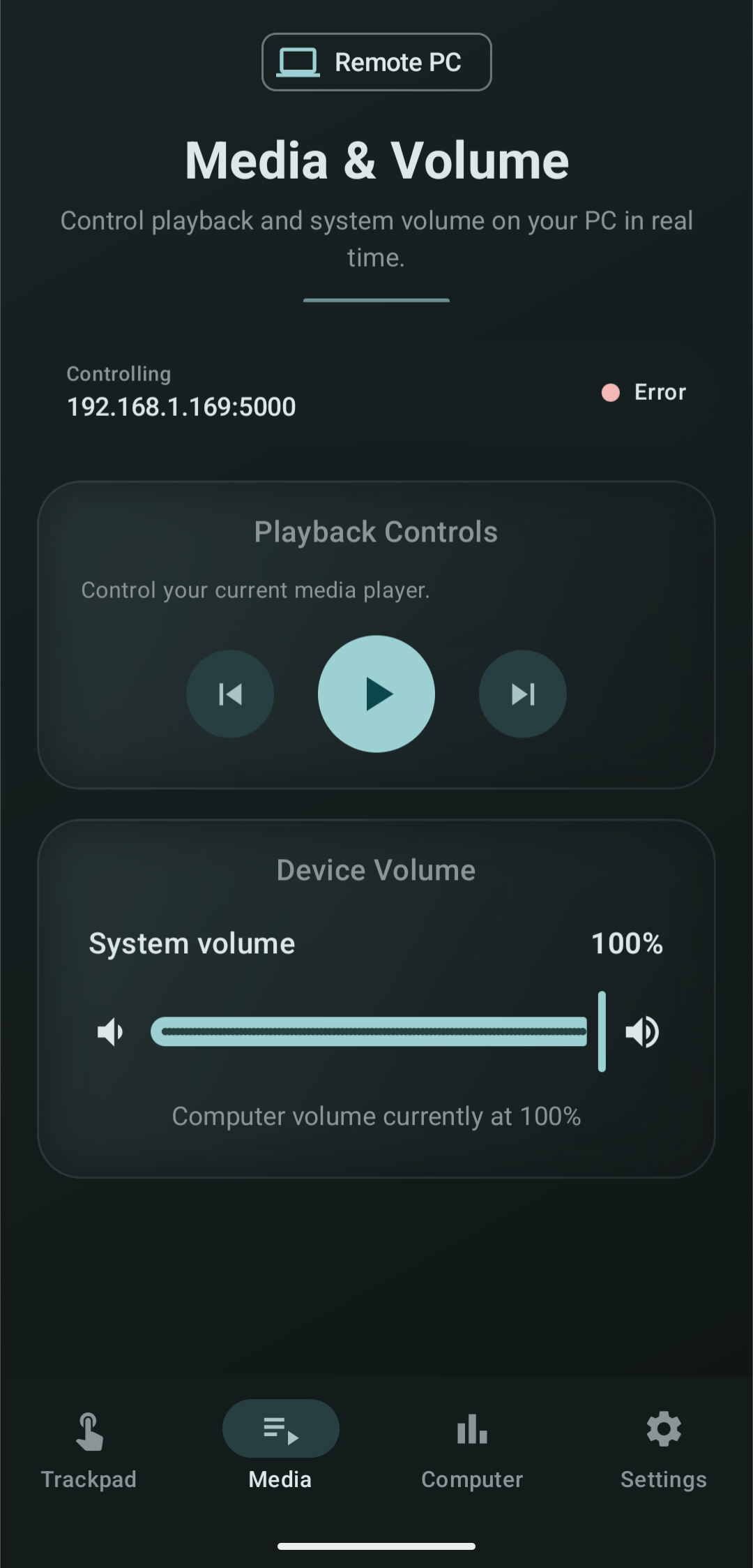 System statistics screen