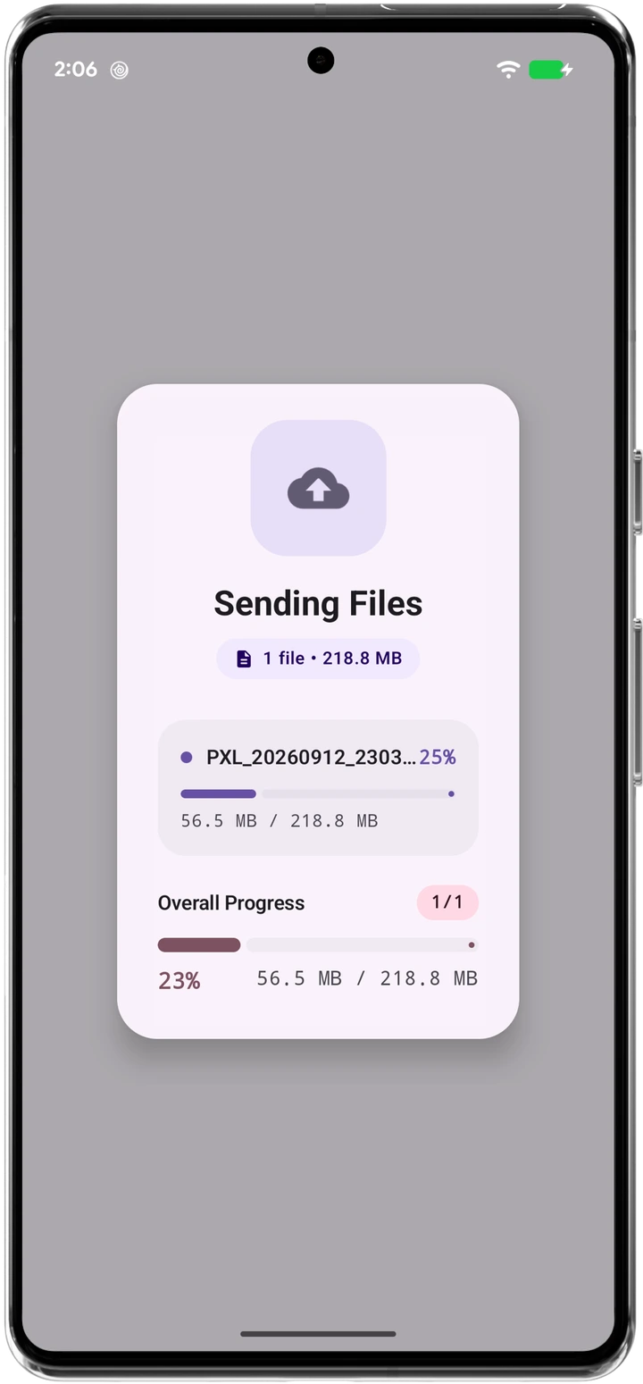 RemotePC secure file transfer screen