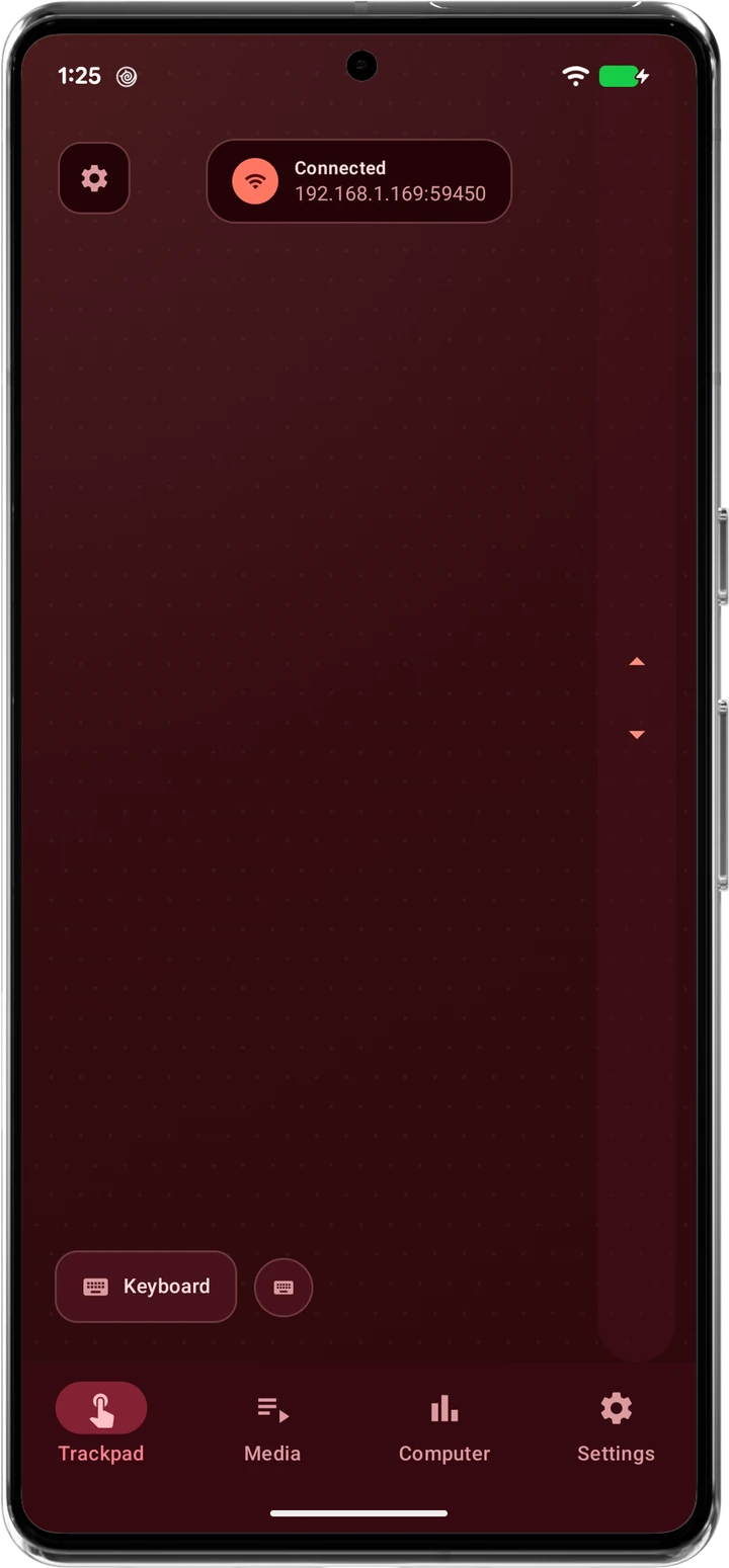 Trackpad in the Crimson theme